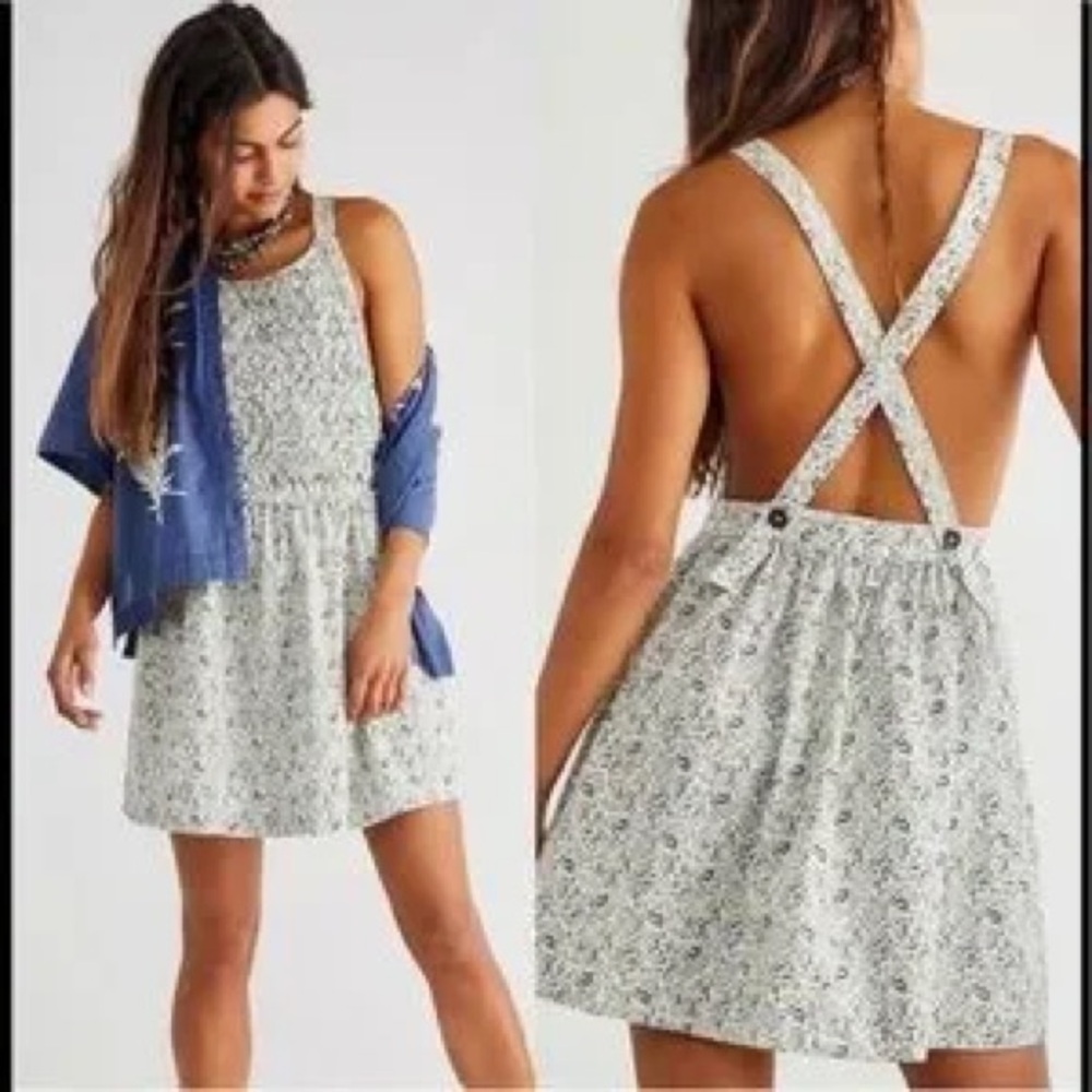 Free People Petunia smocked apron dress size S